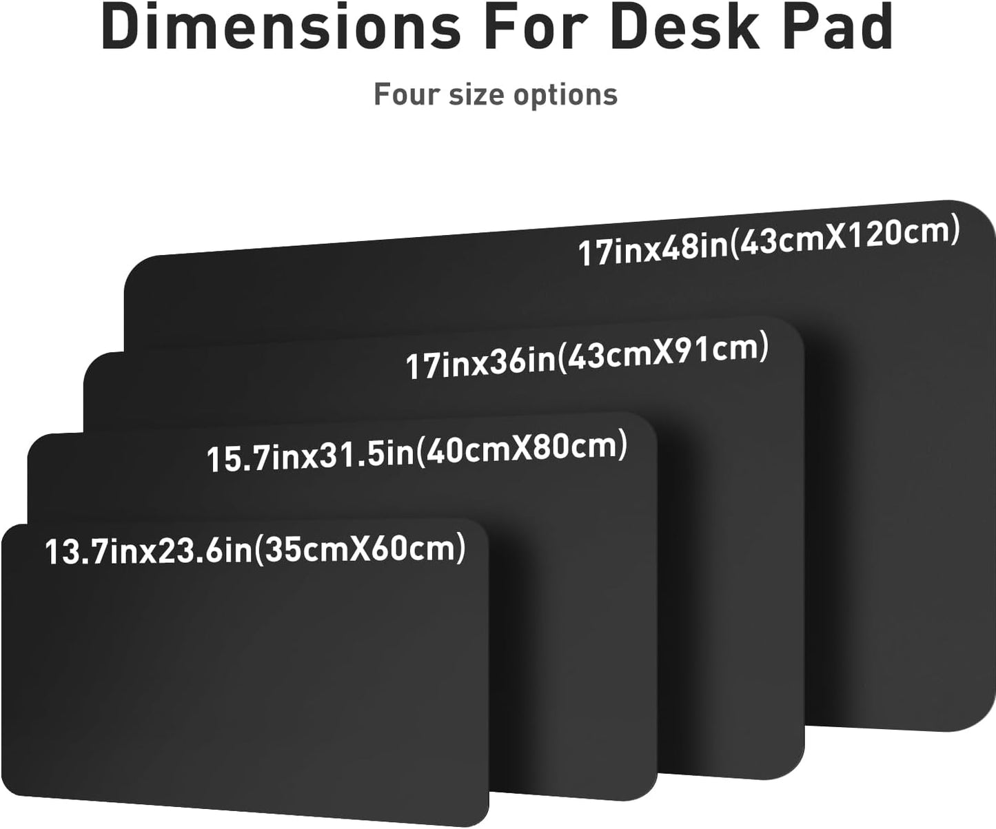 Leather Office Desk Pad Protector, Non-Slip PU Leather Desk Blotter, Waterproof Laptop Writing Mouse Pad for Office and Home, Black, 31.5" X 15.7"