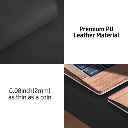 Leather Office Desk Pad Protector, Non-Slip PU Leather Desk Blotter, Waterproof Laptop Writing Mouse Pad for Office and Home, Black, 31.5" X 15.7"