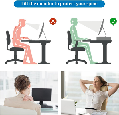 Computer Monitor Stand Riser, Desk Organizers and Accessories with Drawer, Offic